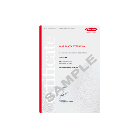 FRONIUS warranty extension to 10 years