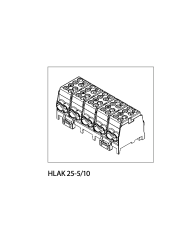 5P terminal block for 10 x 1.5 - 25 mm² & 10 x 1.5 - 35 mm²