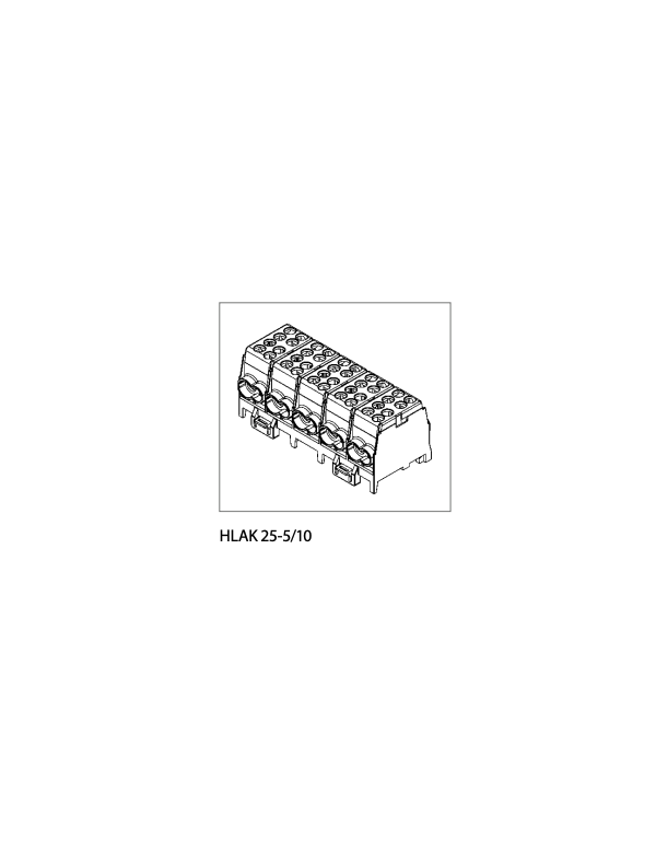 5P terminal Pollman block for 10 x 1.5 - 25 mm² & 10 x 1.5 - 35 mm²