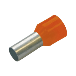Haupa 270033 Insulated ferrules 4 mm² color series I, French, length 10 mm, orange