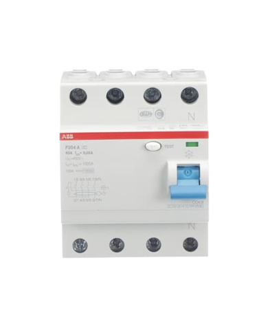 ABB 2CSF204101R1630 F204A-63/0,03 RCD A type 4 pole 63 A 0.03 A 230 V ABB 2CSF204101R1630 F204A-63/0,03 RCD A type 4 pole 63 A 0.03 A 230 V