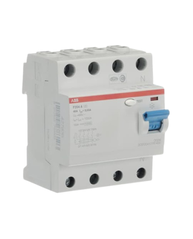 ABB F204 A-40/0,03 F204A-40/0,03 Residual-current device (RCD) 4P, Type A, 40A, 30mA 2CSF204101R1400 ABB F204 A-40/0,03 F204A-40/0,03 Residual-current device (RCD) 4P, Type A, 40A, 30mA 2CSF204101R1400