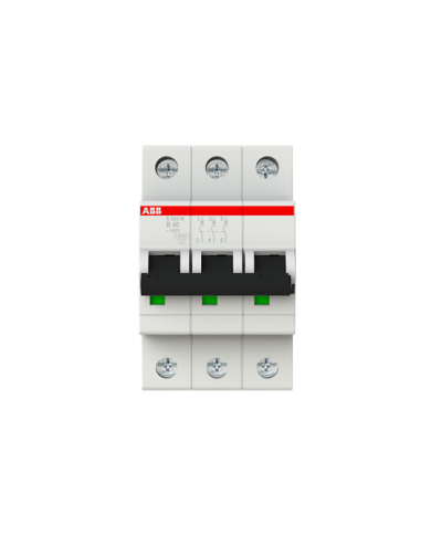 ABB S203M-B40 circuit breaker 3P 40A B-characteristic, 10 kA ABB S203M-B40 circuit breaker 3P 40A B-characteristic, 10 kA