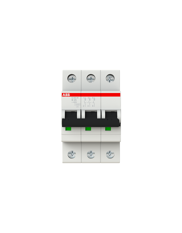 ABB S203M-B25 circuit breaker 3P 25A B-characteristic, 10 kA