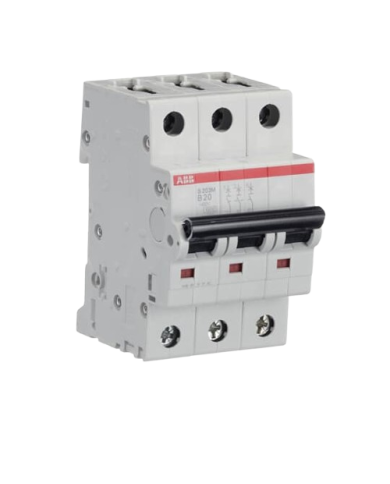 ABB S203M-B20 circuit breaker 3P 20A B-characteristic, 10 kA ABB S203M-B20 circuit breaker 3P 20A B-characteristic, 10 kA