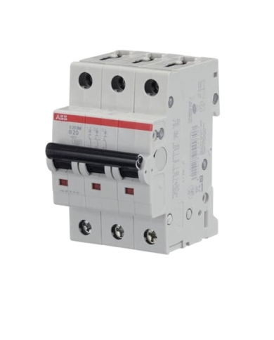 ABB S203M-B20 circuit breaker 3P 20A B-characteristic, 10 kA ABB S203M-B20 circuit breaker 3P 20A B-characteristic, 10 kA