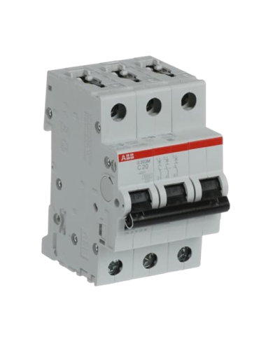 ABB S203M-C20 circuit breaker 3P 20A C-characteristic, 10 kA ABB S203M-C20 circuit breaker 3P 20A C-characteristic, 10 kA