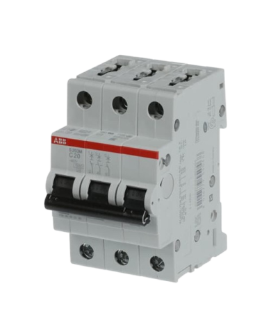 ABB S203M-C20 circuit breaker 3P 20A C-characteristic, 10 kA ABB S203M-C20 circuit breaker 3P 20A C-characteristic, 10 kA