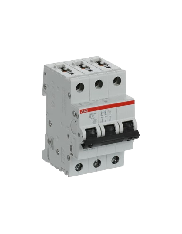 ABB S203M-B16 circuit breaker 3P 16A B-characteristic, 10 kA ABB S203M-B16 circuit breaker 3P 16A B-characteristic, 10 kA