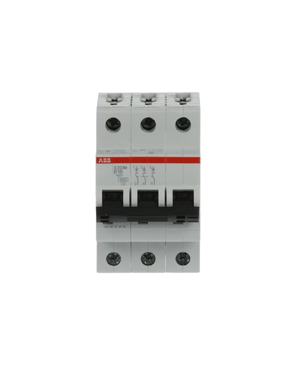 ABB S203M-B16 circuit breaker 3P 16A B-characteristic, 10 kA ABB S203M-B16 circuit breaker 3P 16A B-characteristic, 10 kA