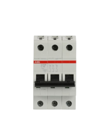 ABB S203M-C10 circuit breaker 3P 10A C-characteristic, 10 kA ABB S203M-C10 circuit breaker 3P 10A C-characteristic, 10 kA