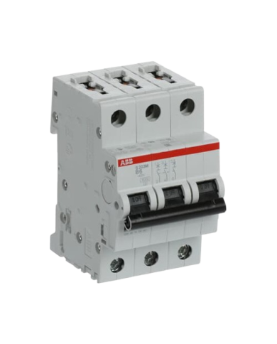 ABB S203M-B6 circuit breaker 3P 6A B-characteristic, 10 kA ABB S203M-B6 circuit breaker 3P 6A B-characteristic, 10 kA