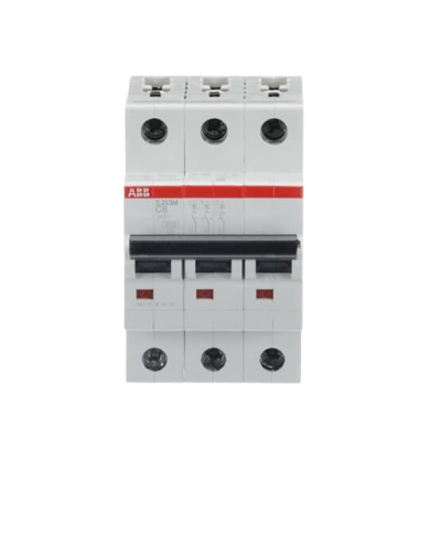 ABB S203M-C6 circuit breaker 3P 6A C-characteristic, 10 kA ABB S203M-C6 circuit breaker 3P 6A C-characteristic, 10 kA